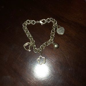 Tiffany link bracelet with charms